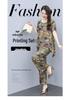 Women's Plus Size Summer Tie-Dye Cotton Linen Suit: Irregular Hem Top & Wide Leg Pants Two-Piece Set
