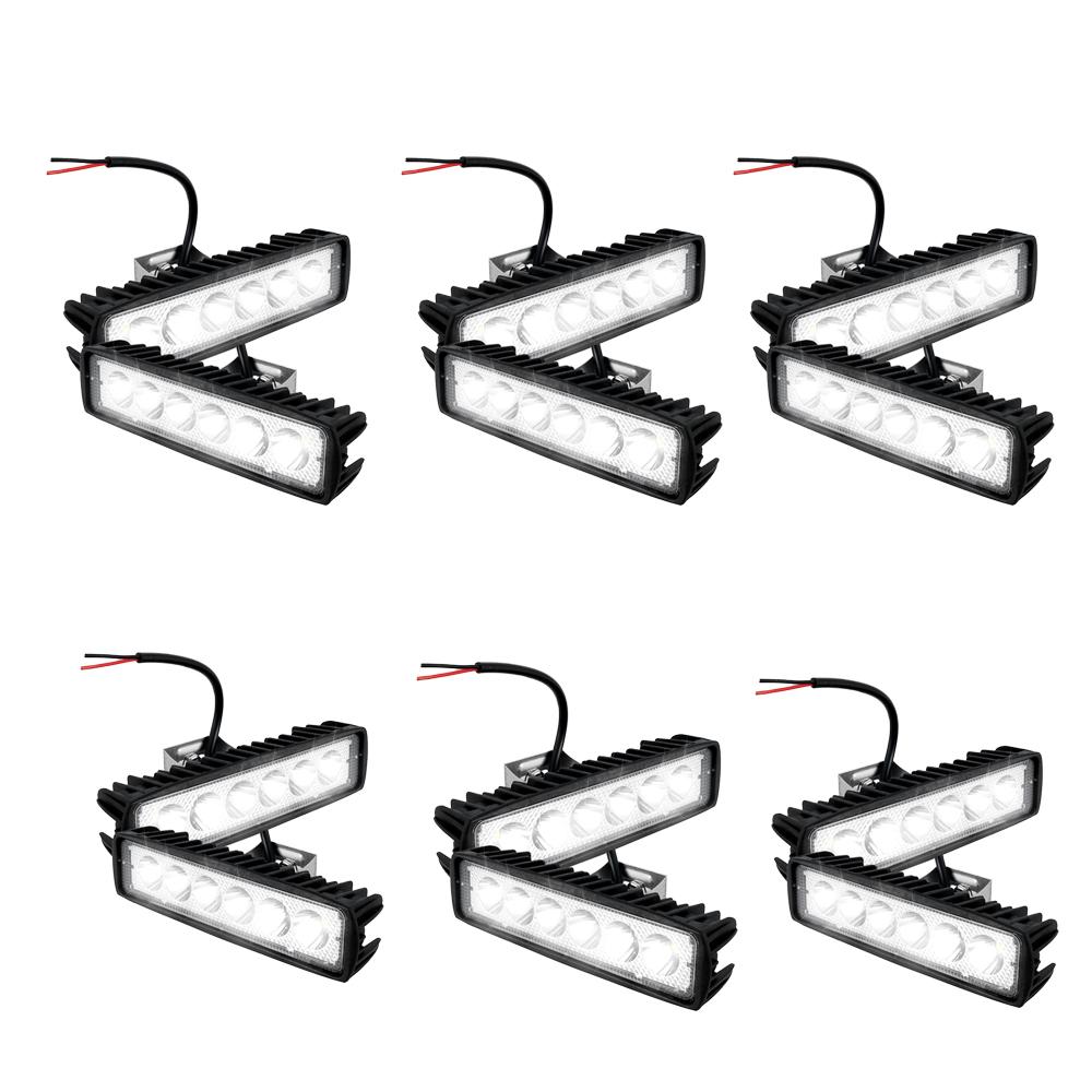 12V Car LED Light Bar 18W 6000K IP67 Waterproof Super Bright Car LED Work Light Headlights DRL Driving Aluminum Lamp