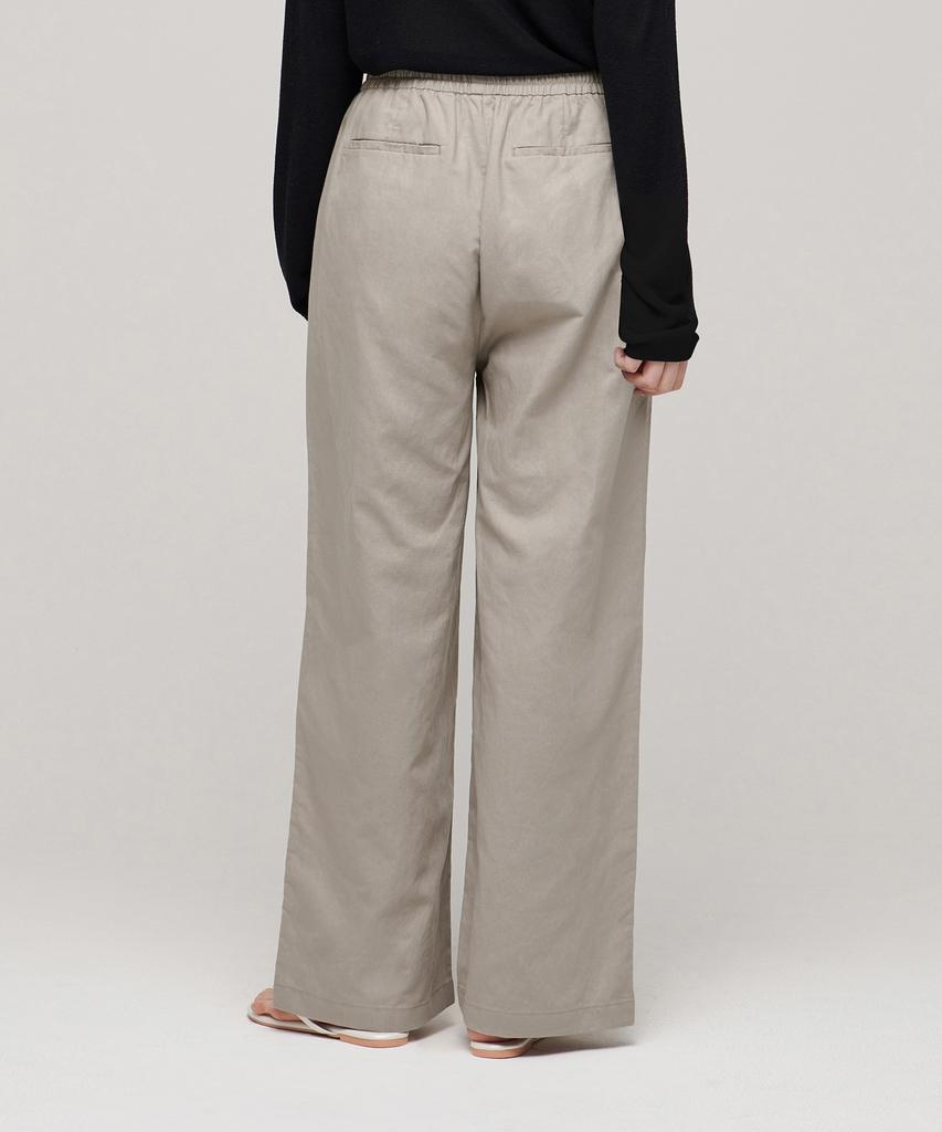MUSINSA STANDARD WOMAN Women'S Cotton Linen Wide Elastic Waist Pants [Beige]
