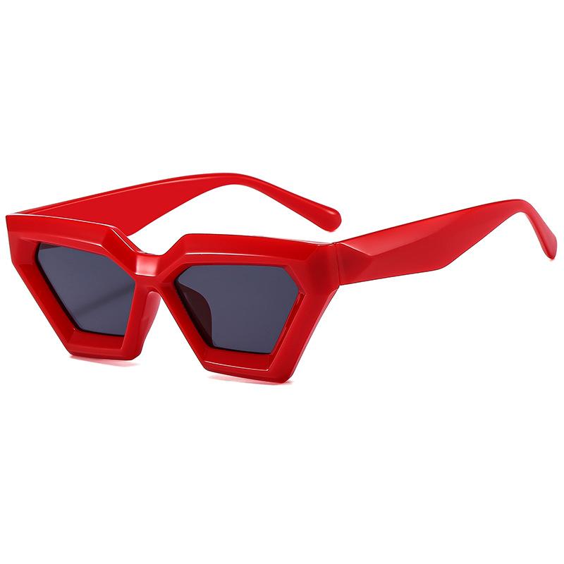 European and American fashion new thick-frame rhombus sunglasses irregular high-end sunglasses trendy sunglasses