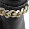 Yves Saint-Laurent Women's Black Leather Long Boots with Front Chain and Chunky Heel, Size 36 shoes 36 blackUsed