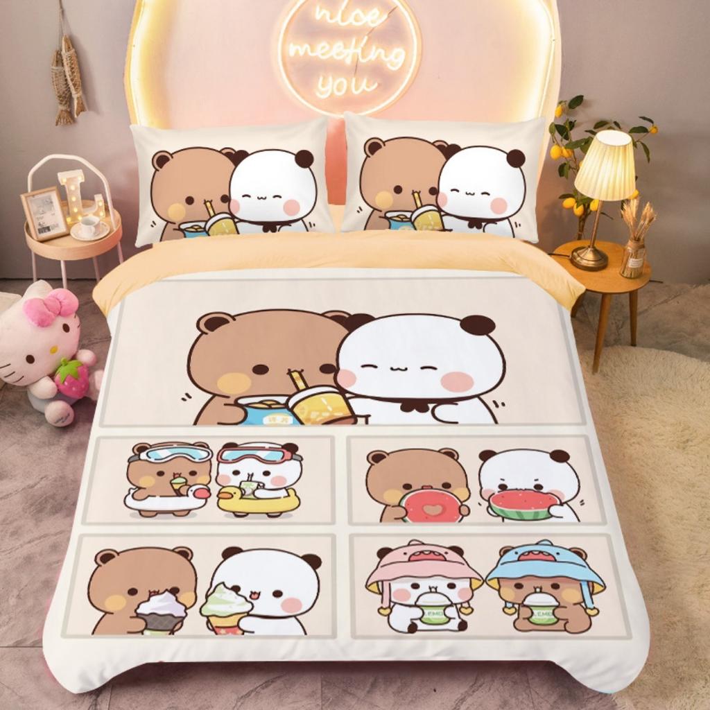 Cute Cartoon Bear Bubu Dudu Bedding Set Duvet Cover Set kids Boy Girl Bedroom Decoration 2/3pcs set Single Double Large Size