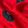 Used Pure Silk Rindashi Ring Out Shibori Obiage Red Black Floral Pattern Embroidery Pure Silk 497