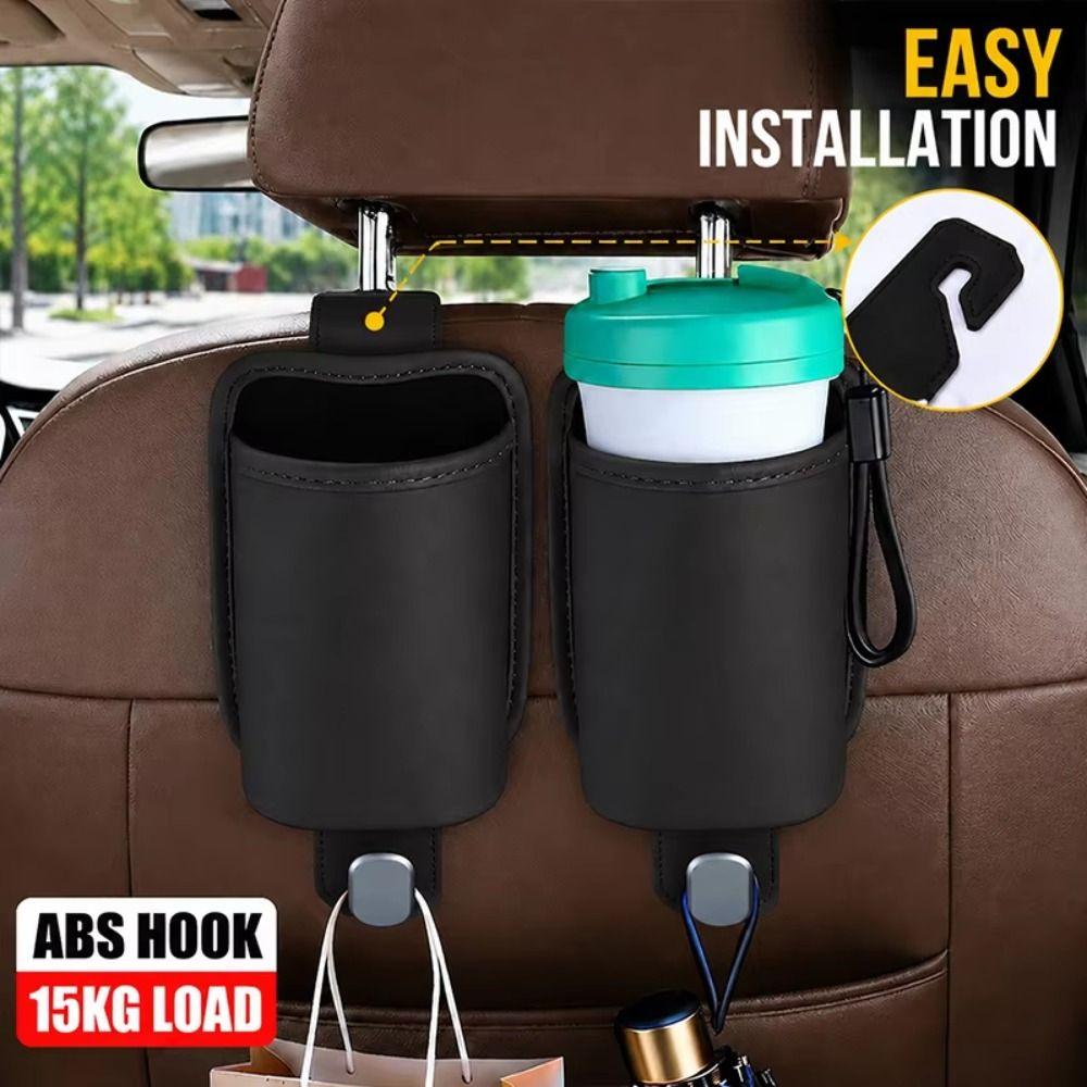 Universal Car Hanging Drink Holder Leather Auto Backseat Organizer  Car Interior Accessories