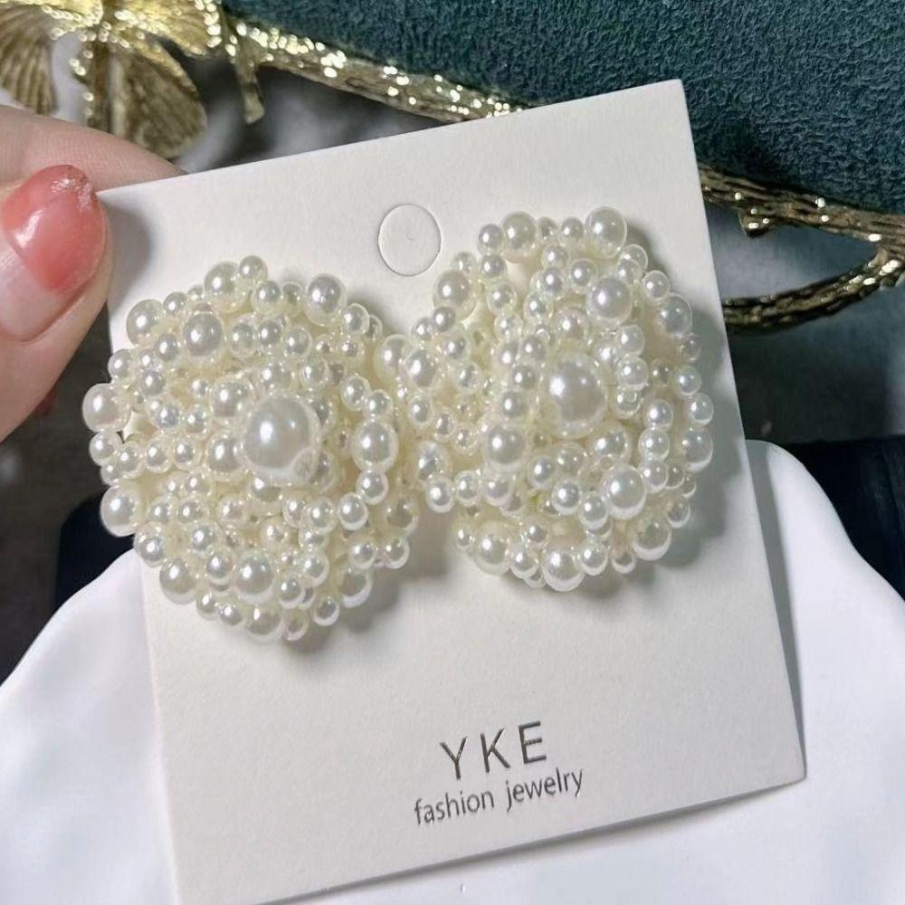 Boucles d'Oreilles Perles Artificielles Perles Boucles d'Oreilles Femme Accessoires Fait Main Clous d'Oreille Perle Exagérés Boucles d'Oreilles Pendantes Perle Vacances