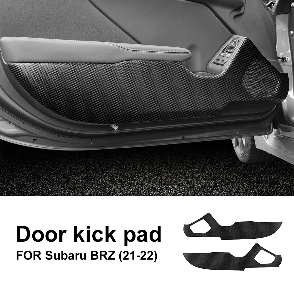 Suede For Subaru BRZ Toyota GR86 2021 2022 2023 2024 2025 Anti-kick Pad Sticker Leather Carbon Car Door Protection Accessories Carbon Fiber Texture