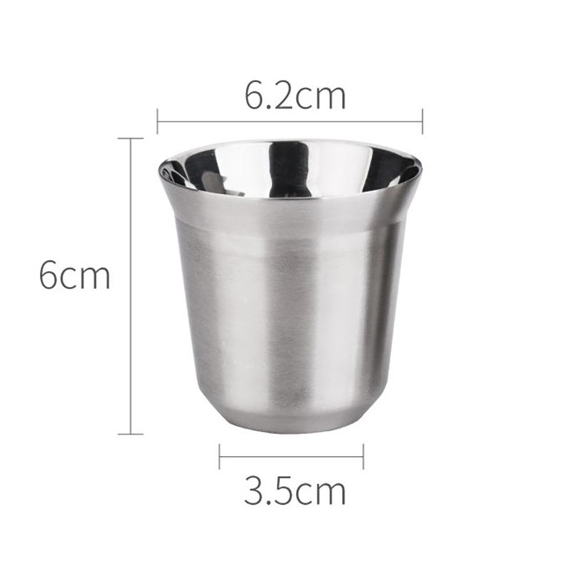 

80 мл Чашка для эспрессо из нержавеющей стали с двойными стенками, Изолированная чашка для кофе Nespresso Pixie, Чашка термо, милая, в форме капсулы, Кружки для кофе