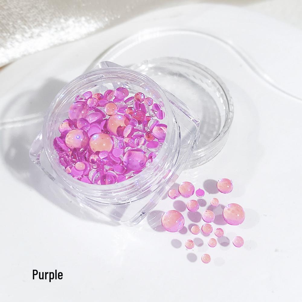Iridescent Mermaid Nail Art Beads: Half-Round Glass Rhinestones and Mixed Accessories