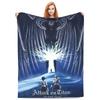 Attack On Titan Anime Manga Fleece Throw Blankets Action Blanket for Bedding Travel Lightweight Thin Bedroom Quilt