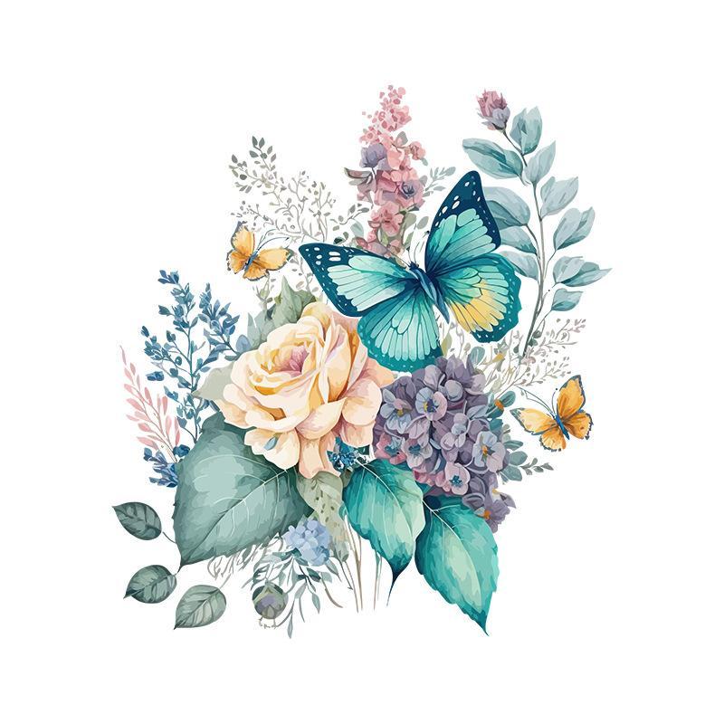 Waterproof Floral Butterfly Toilet Sticker With Self Adhesive Removable Vivid Print Perfect For Bathroom Toilet Lid Home Decor