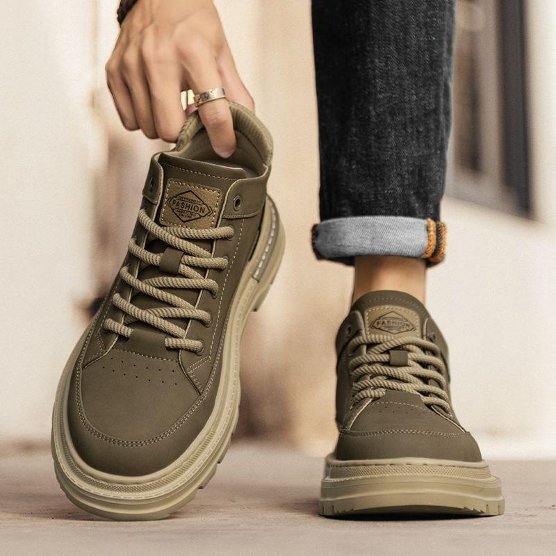 Martin boots men's shoes spring retro casual leather shoes men's leather waterproof non-slip help tooling short boots