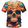 Men's Skull Graphic Tshirt 3D Print Skeleton Shirt for Men Funny Skull Tees Top