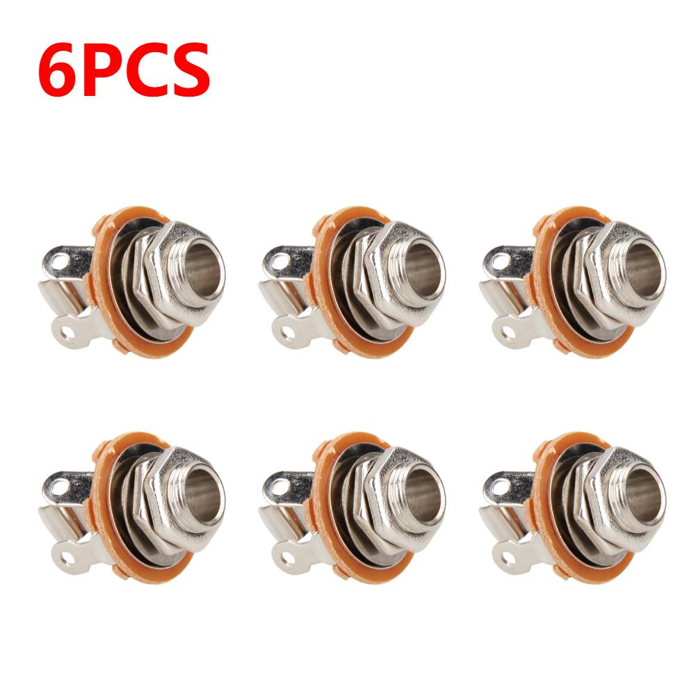 1-10Pcs Electric Guitar Input Jack For All Electric Guitar & Bass Guitar 1/4 Inch 2-Conductor Mono Jack Socket Nut & Washer