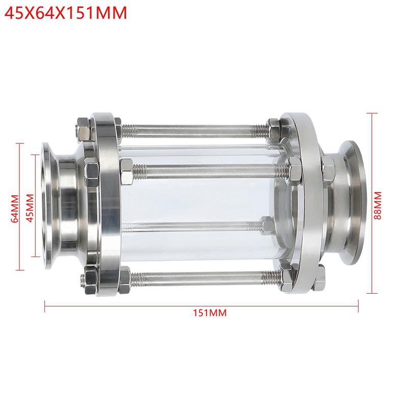 Inline-Schauglas 304 Edelstahl Mit Tri Clamp Anschluss Sanitär-Durchflussschauglas Durchflussrohr Außendurchmesser 19MM-89MM Tri Clamp Typ