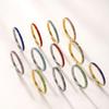 Simple Trendy Colorful Rhinestones Stackable Rings for Men Women Couple Stainless Steel Lucky Birthstone Birthday Gifts Jewelry