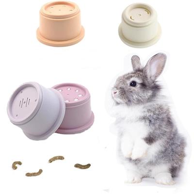 Bunny Stacking Cups Toy Rabbits Multi-colored Reusable Small Animals Puzzle Toys For Hiding Food Playing Small Animals Pet Toys