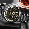 Men's Quartz Wristwatch: Stainless Steel Band, Luminous Hands, Date Display