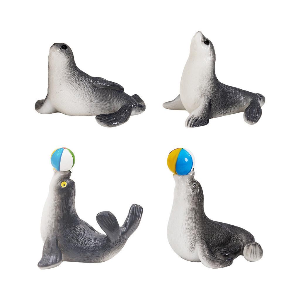 Adorable Resin Sea Lion Figurines Ocean Beach Diy Decoration Cute Miniature Desktop Ornaments
