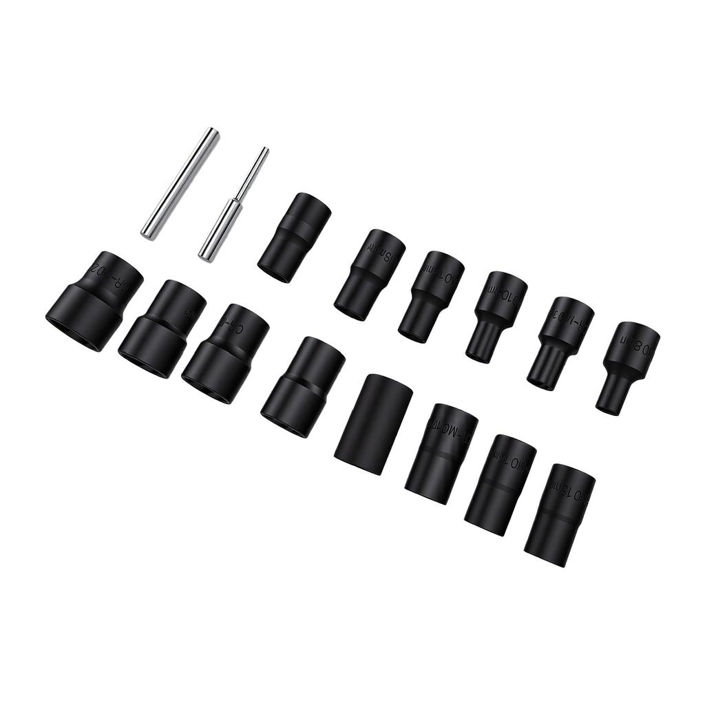 16 Pcs 1 2 Lug Nut Socket Set Non Marring 8 27mm Locking Nut Removal Tool with 2 Center Punches Chrome Vanadium Steel