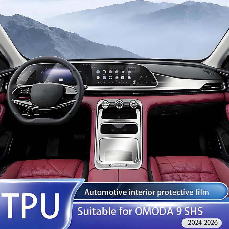 Fit for OMODA 9 SHS 2024-2026 GPS Screen PPF Shift Panel TPU Patch Pre Cut Transparent Anti Scratch Interior Protect Film Set