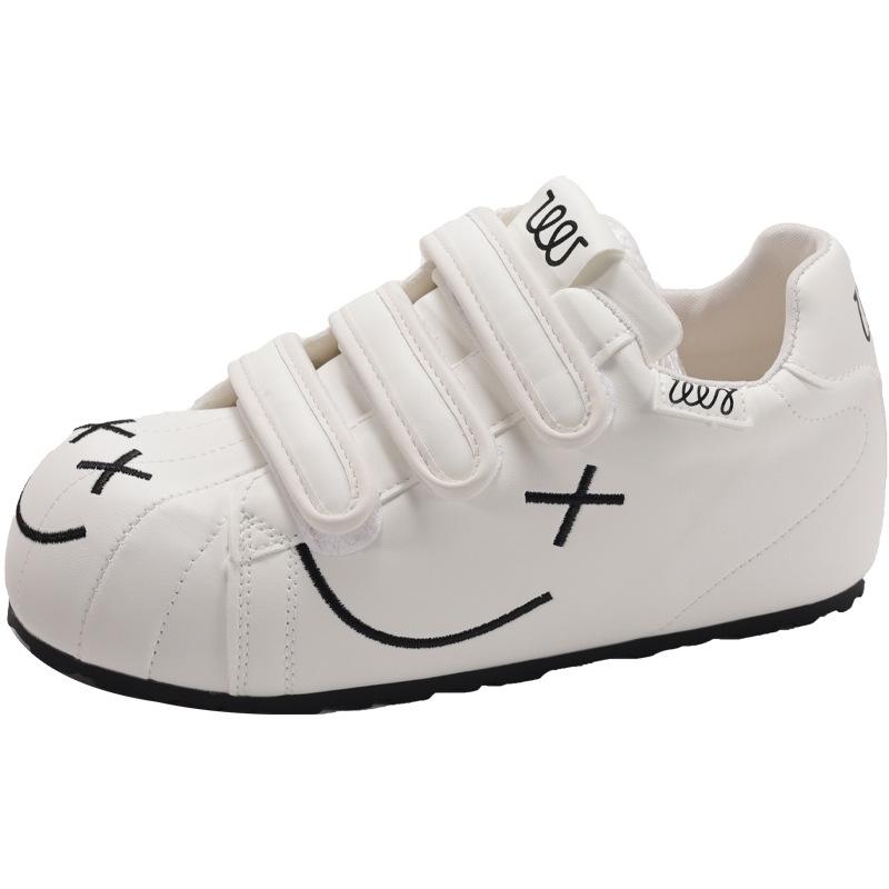 Thick-soled Velcro Big-headed Shoes Women's New Ugly and Cute Inner Height-increasing Flat Shoes Casual Shoes Personalized Women's Board Shoes Littl