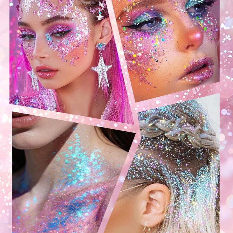 Sparkling Sequins Glitter Gel Stick 8 Colors Sequin Body Glitter Cosmetic Stick Hair Glitter Stick Festival Makeup for Christmas