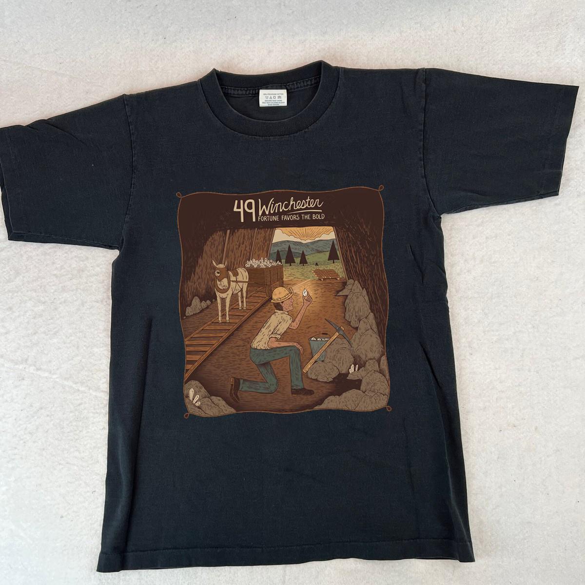 Inspired 49 Winchester Band Fortune Favors the Bold Black Shirt CL783 S