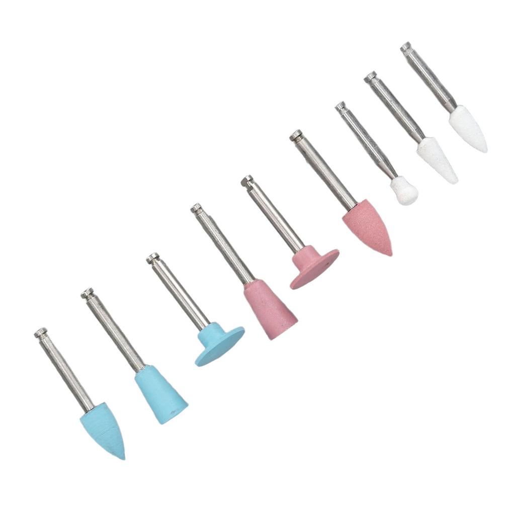 9pcs Dental Polishing Drill Bits Light Cured Resin Teeth Polishing Bur Accessory for Low Speed Handpiece