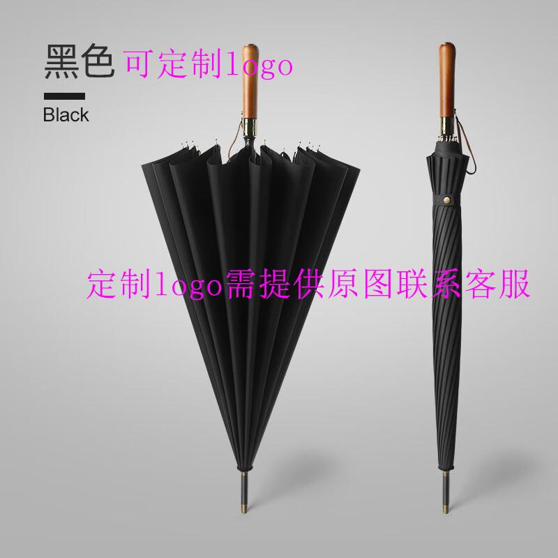 Kermit CYY Retro 16-Rib Straight Umbrella with Wood Handle 16 Ribs