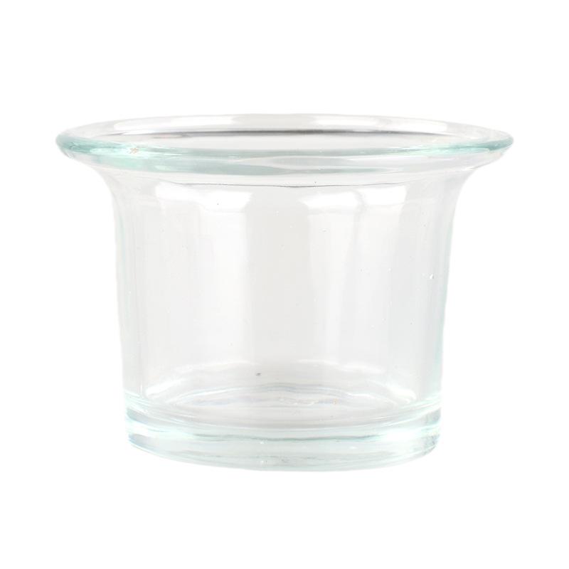 Smokeless Odorless Red Cylindrical Candle: Thick, Short Design for Home Lighting and Decor Glass Candle Holder