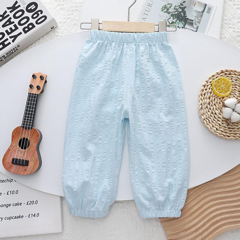 

Хлопковые детские штаны, летние противомоскитные штаны, тонкий дизайн для маленьких и средних детей, летняя одежда для мальчиков и девочек, штаны-фонарики, свободные штаны 130 мятный зеленый