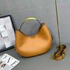 2026 New Big Brand Half Moon Crescent Bag French Niche Design Zipper Closure Handheld Shoulder Width Saddle Women's Bag