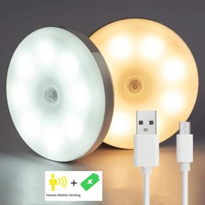 LED Night Light Motion Sensor Light LED Lamp With Switch Rechargeable Inductor Lights For Kitchen Stairs Hallway Lighting Lamp