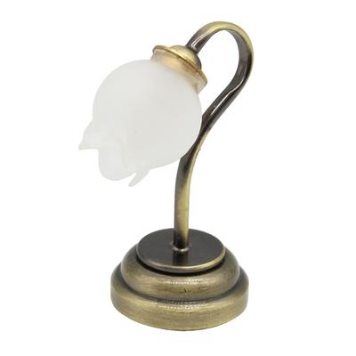 Retro-Blumen-Schirm LED-Tischlampe für 1/12 Puppenhäuser Miniatur-LED-Licht Puppenhäuser Display-Zubehör und Dekoration