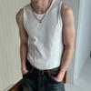 Men Ribbed Tank Top Summer Sleeveless T-Shirt Solid Color Workout Tank Top for Gym Outdoor Sports Street Beach