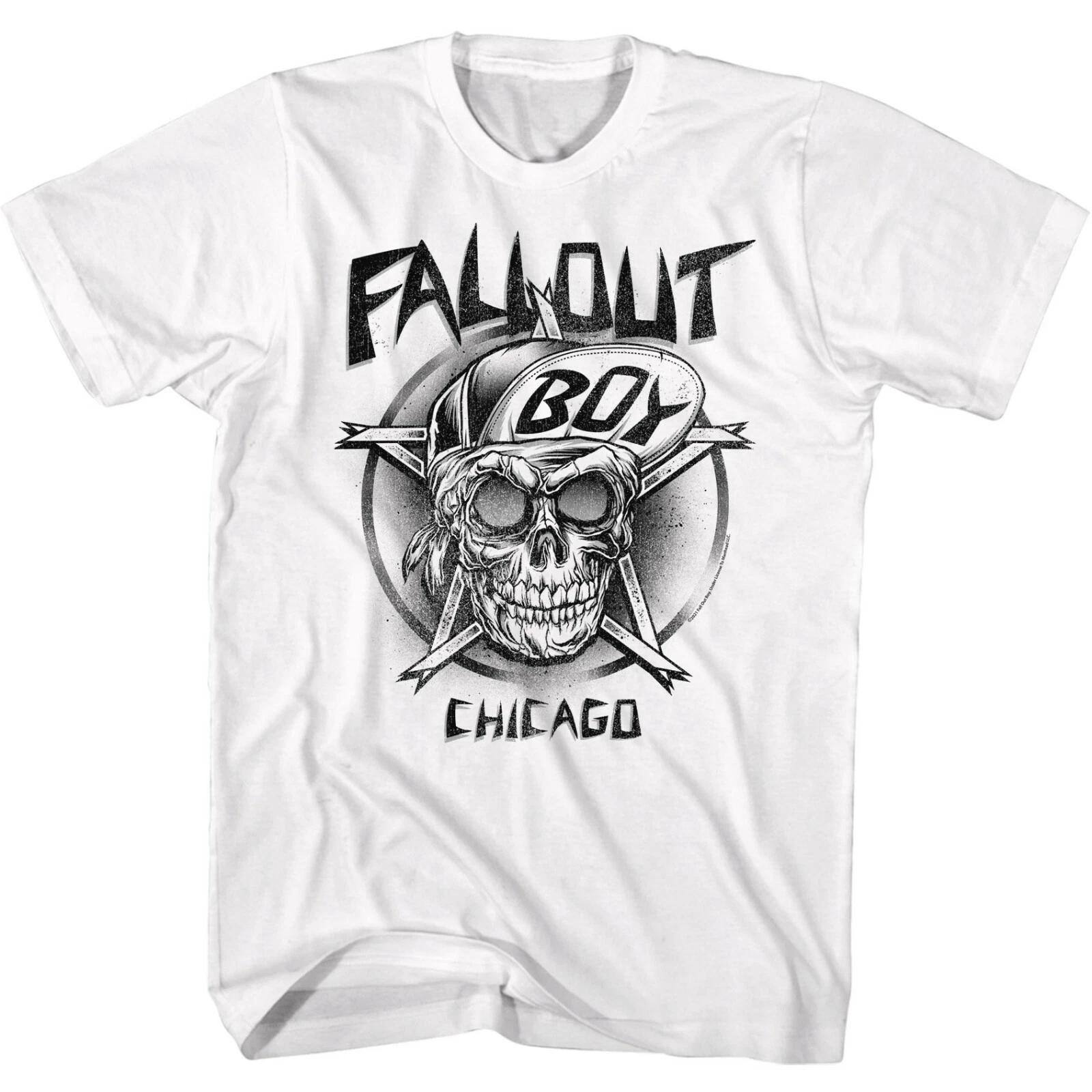Fall Out Boy Chicago FOB Skull Men s T Shirt Rock Band Tour Concert Merch 3XL
