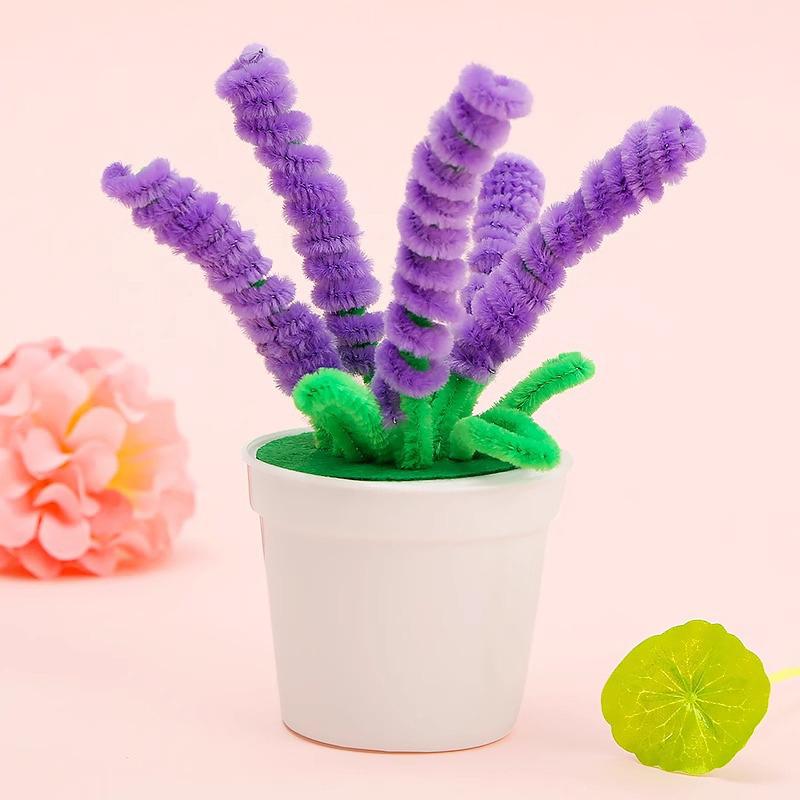 1 Set Kids Creativity Handicraft Diy Flower Pot Multicolour Chenille Stems Pipe Cleaners Handmade Children Toys