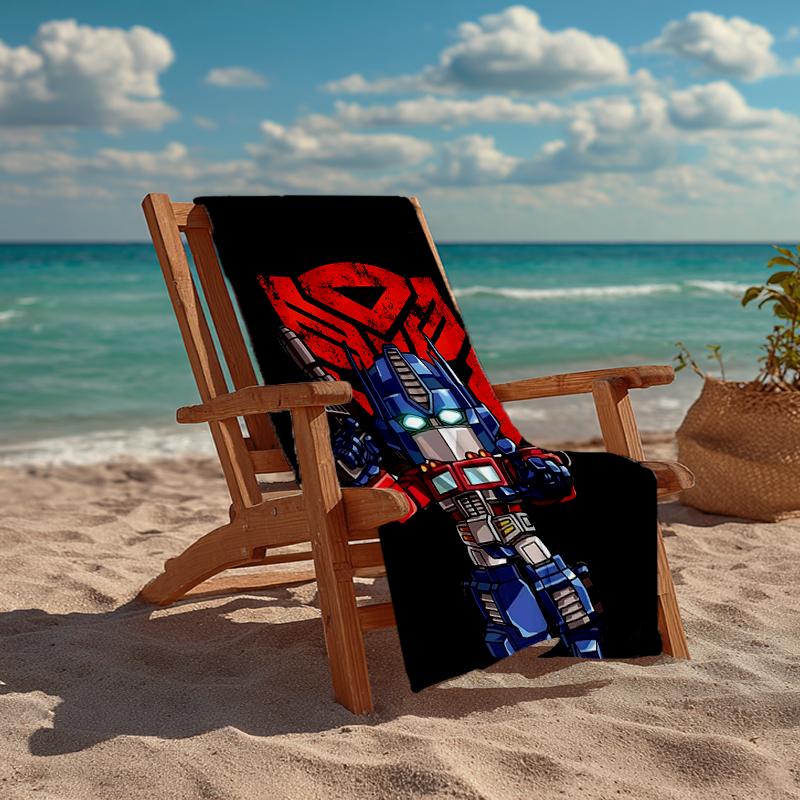 Ultra-Soft Beach Towel with Optimus Prime Theme,Ideal for Pool - Camping, Diving - Perfect Travel Essential, Vibrant Beach Towel.