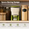 ABS Rice Storage Container with Press Section, Clear Bin and Removable Cup for Countertop Kitchen and Cabinet Access