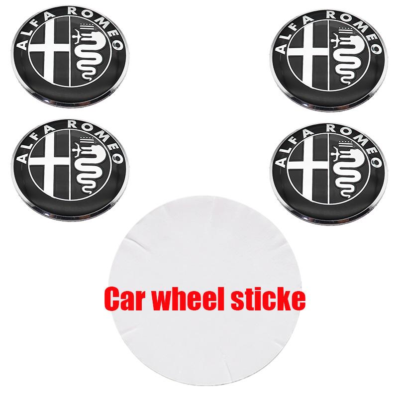 EHJPY1 4pcs 56mm 60mm 65mm alfa romeo 3D Car emblem Wheel Center Hub auto Rim refit dust-proof badge covers sticker styling accessories