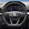 Suitable for Seat Steering Wheel Cover, Wave-Shaped Sporty Design, Breathable Leather, Segmented Anti-Slip Sweat-Absorbing Protective