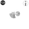 Titanium Alloy Zirconia Heart Lightning Piercing Stud with Internal Thread