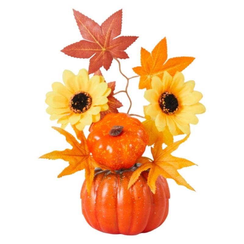 Quick Setups Fall Festival Foam Pumpkins Decoration Realistic Maples Design Safe For Kids Pet Homes Party Decors