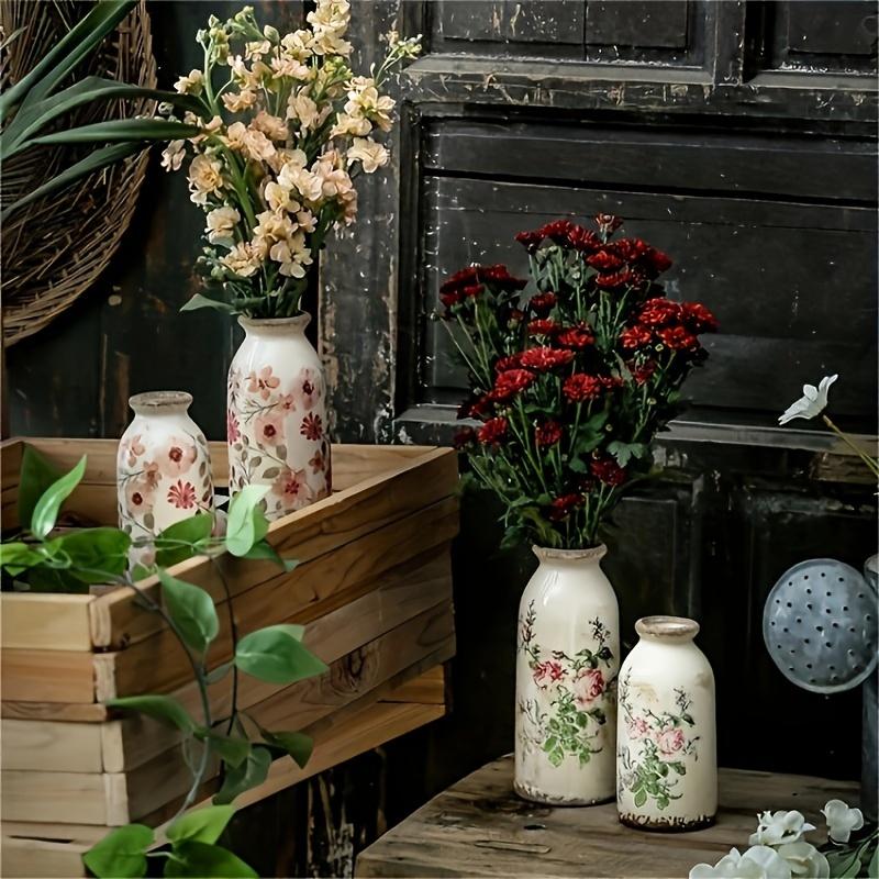 Retro Pastoral Ceramic Vase Home Furnished Ice Cracked Flower Pot Decorative Dry Flower Hydroponic Flower Arrangement Device