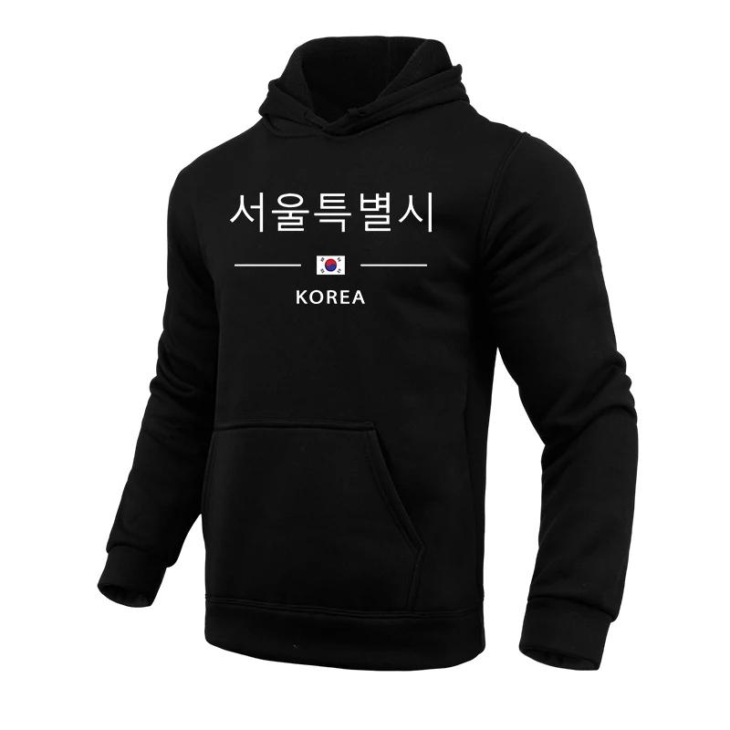 Seoul Korea Fashion Hoodies for Men High Quality Hooded Long Sleeve Pullover Male Home Outdoor Casual Sports Fitness Sweatshirts