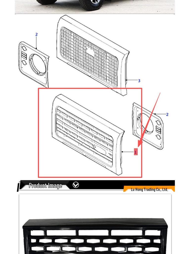 Land Rover Defender 2007-2016 Black Front Bumper Grille (L316) LR069115.