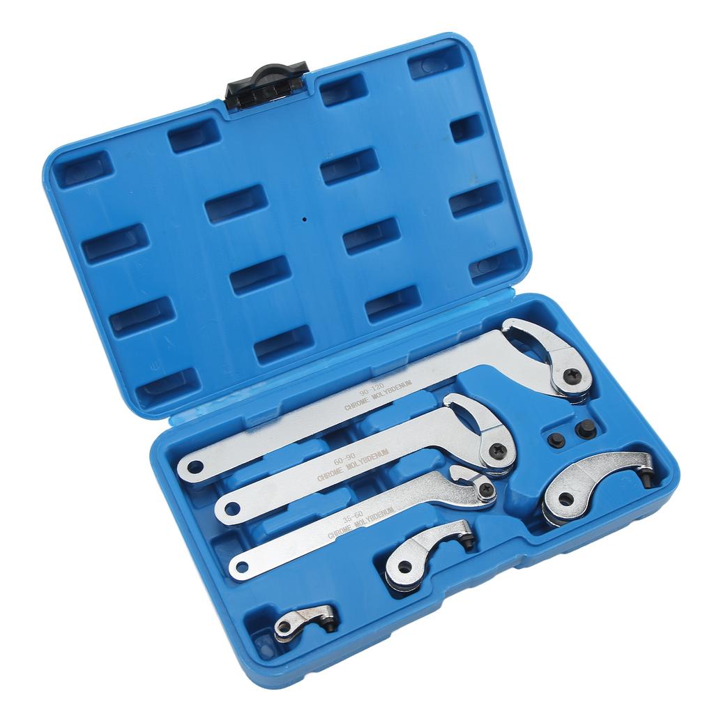 8 Pcs Adjustable Hook Pin Wrench 35‑120mm C Hook Round Head Spanner Set for Motorcycle Dirt Bike