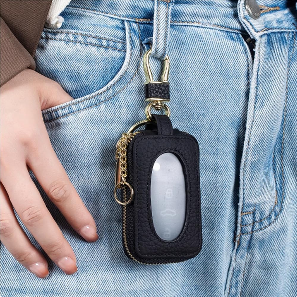 [Zikanga] Key Case, Smart Key Case, Genuine Leather, Car, Men's,
