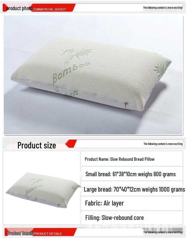 Extra Large Slow Rebound Memory Foam Pillow with Inner & Outer Covers, 70x60 Rectangular Cervical Support Pillow