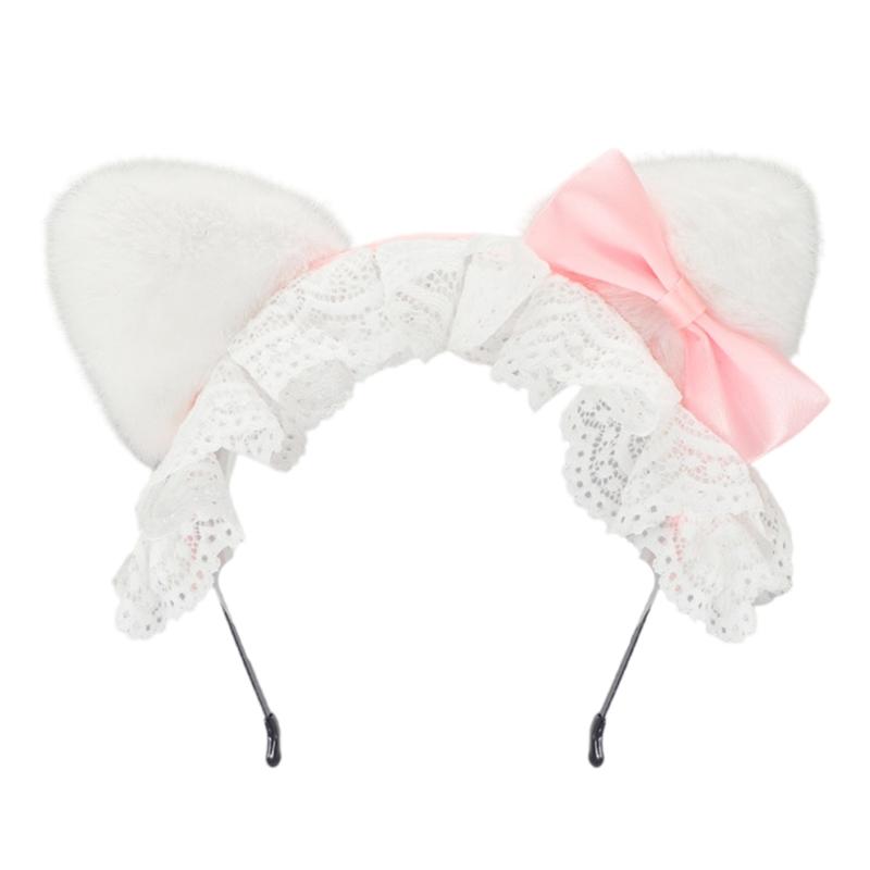 Plush Kitten Ears Headbands With NonSlip Silicone Grip For Role Play And Sports Activities Plush Headwear